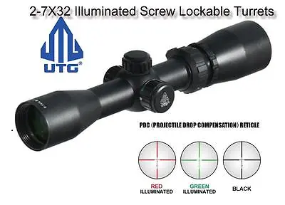$127.77 • Buy UTG 2-7X32-1-Inch Handgun-Scout Scope Long Eye Relief PDC Illuminated Reticle