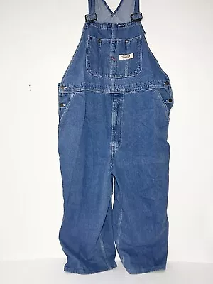 Bic Mac Square Bak Workwear Mens Denim Bib Overalls 44x28 Blue Jeans • $25.99