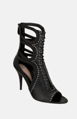 Zara Studio Collection SS22 Studded Heeled Leather Sandal Booties Black 9/40 • $130