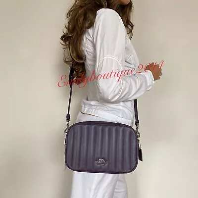 NWT Coach C1569 Puffy Linear Quilting Jes Silver Amethyst Leather Crossbody Bag • $337.20