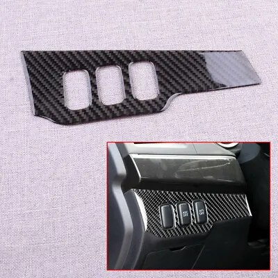 Carbon Fiber Headlight Switch Cover Frame Fit For Mitsubishi Lancer Evo 2008-14 • £11.53