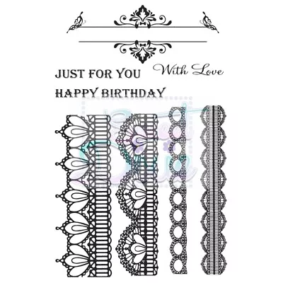 Vintage Lace Clear Stamp Set - Sweet Dixie SDCSA6034 - 4 Lace Patterns • £4.99