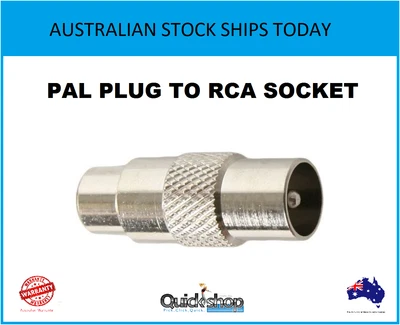 $2.90 • Buy PAL Coax Plug Male To RCA Socket Female  Coaxial Cable TV Antenna Connector