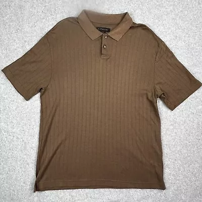 J.Ferrar Polo Shirt Mens Large Brown Knit Short Sleeve Collared NWOT • $18.97