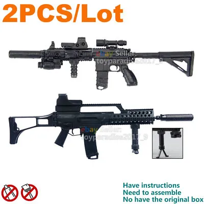 1/6 1:6 12  Figure Gun 4D Weapon Model Asault Rifle HK416 + G36KSK GSG9 • $12.28
