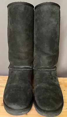 UGG CLASSIC TALL BLACK SUEDE BOOTS STYLE 5815 Size 8 • $39.95