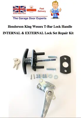 Garage Door Internal Handle Lock T Bar Locking Henderson King Bonsack Parts • £29.95