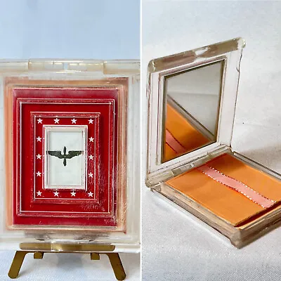 WW2 Lucite Sweetheart Compact Military Army Air Corps Mirrored Powder Box • $79.95