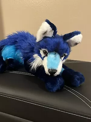 Handmade Blue Fantasy Wolf/Fox Plush • $350