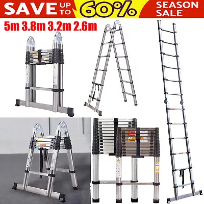 Extension Ladder Multi-Purpose Telescopic Ladders Portable Compact Folding 3-5M • $62.80