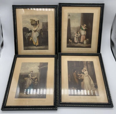 £14.99 • Buy 4 X VINTAGE PRINTS FRAMED PICTURES 'CRIES OF LONDON'