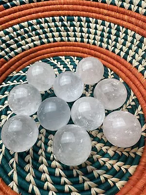 10 X Optical Clear Calcite Iceland Spar Crystal Sphere 1kg Joblot Wholesale S3 • £49.99