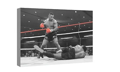 Red Gloves Mike Tyson Canvas Wall Art Wood Framed Ready To Hang Small To XXL • £15
