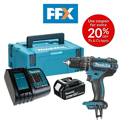 Makita 18V LXT Combi Drill 1 X 3.0Ah Li-ion Battery Packs In A Makpac DHP482RFJ1 • £146.75