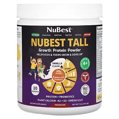 Nubest Tall Growth Protein Powder For Kids & Teens 4 + Vanilla 7.1 Oz • $35.99