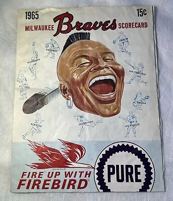 1965 Milwaukee Braves Scorecard W/ Team Roster Scored Braves Vs Pirates 9-4-1965 • $9.99