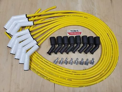 Ton's Yellow 42  8mm Ceramic Spark Plug Wires LS LT Coil Kit LSX LS1 LS2 LS3 LQ9 • $114.99