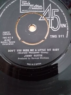 Tamla Motown - Jimmy Ruffin - 45 Rpm 7  Single Vinyl Record - Don't You Miss... • £1