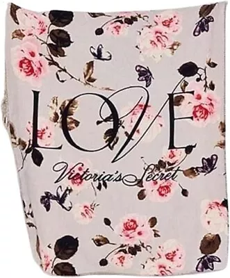 Victoria's Secret Sherpa Throw Blanket Soft Cozy Plush Floral Love 50x60 New • $44.74