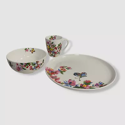 $230 Mikasa White Butterfly Garden 12-Piece Bone China Dinnerware Set • $73.98