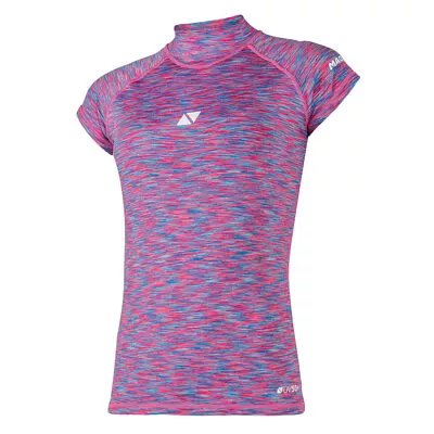 Magic Marine Womens Cube Short Sleeve Rashvest 2023 - Blue/Pink Melee • $27.82