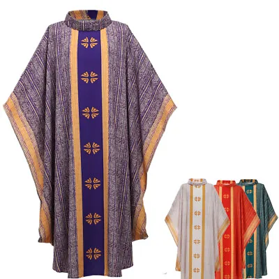 Medieval Ethnic Men Robe Printed Religion Robes Gilded Monk Clothing • $35.99