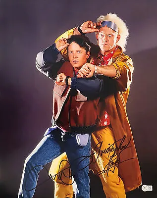 Michael J. Fox & Lloyd Autographed 16x20 Photo Back To The Future Beckett 209144 • $579