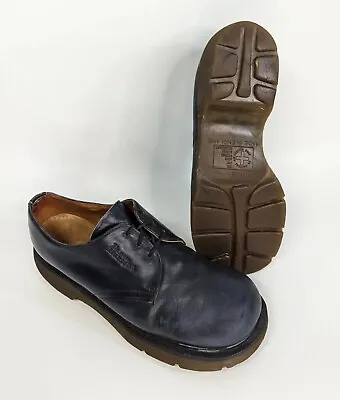 Vintage Dr Doc Martens Oxford Shoe Mens 7 Black 3 Eye Leather England Chunky  • $31.14