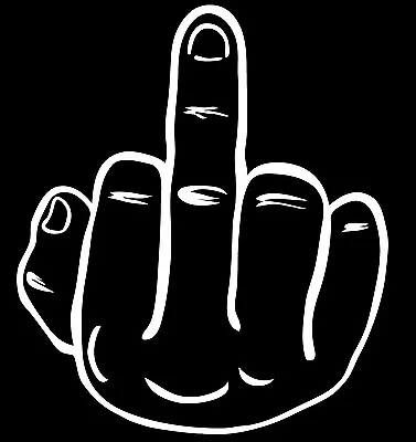 This Is A  MIddle Finger  Flip Off Sticker Glossy White Vinyl Cut Decal. • $2.24
