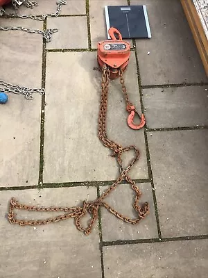 2 Ton T Tiger Hoist Engine Lift Chain Block Stump Tree Fence Pulling Winch • £25