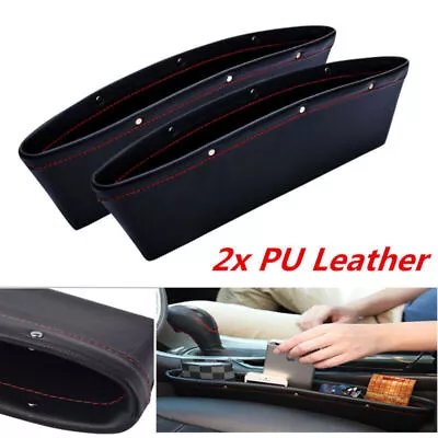 2x PU Leather Catch Catcher Box Caddy Car Seat Slit Pocket Storage Organizer New • $36.83