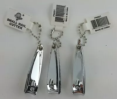 3 Pack Lot Finger Nail Clipper With Nail File Chrome Key Chain • $5.97