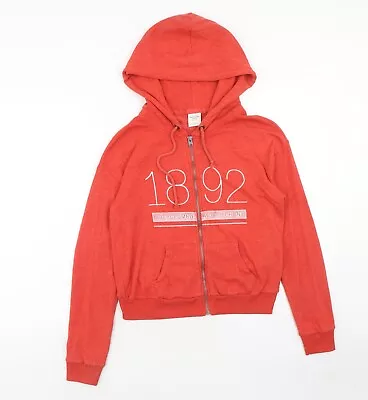 Abercrombie & Fitch Womens Red Cotton Full Zip Hoodie Size M Zip • £7.25