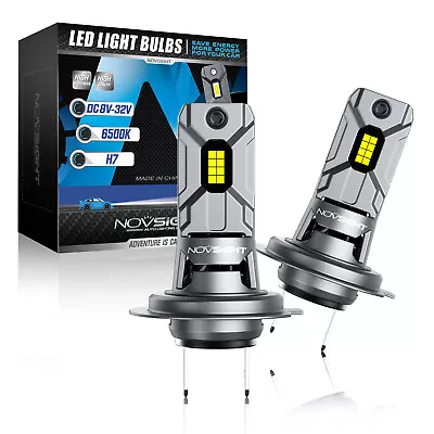 NOVSIGHT 2x H7 LED Headlight Bulbs Kit Lamp Car 6500K Globes High Low Beam White • $38.99