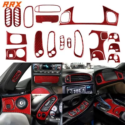 18Pcs Red Carbon Fiber Interior Full Set Trim For Chevrolet Corvette C5 1998-04 • $63.68