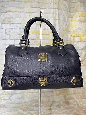 100% Authentic MCM Black Boston Hand Bag Satchel EUC 011002 • $180