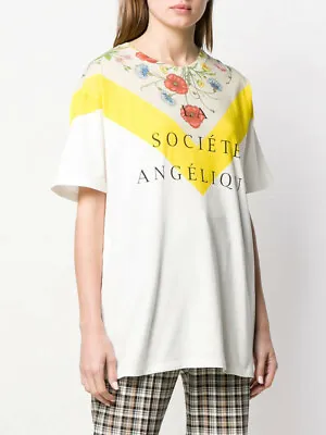 $662.93 • Buy NEW Gucci OVERSIZED La Soci‚t‚ Angelique Cotton T-Shirt  XS  Fits Like L  2019