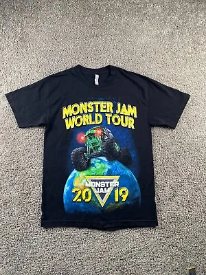 Monster Jam Shirt Mens Medium Black World Tour 2019 Grave Digger Zombie Max D • $11