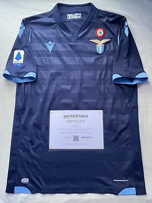 FC LAZIO 2019/20 AWAY MATCH ISSUE/WORN SHIRT BY IMMOBILE #17 With COA Serie A • $364.58