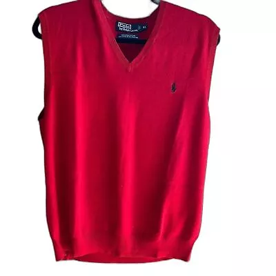 Polo Ralph Lauren 100% Pima Cotton Red Sweater Vest Size XL. NWOT • $40