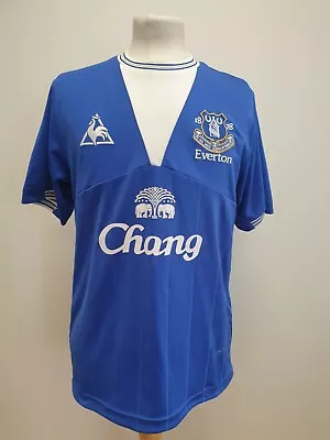 T367 Mens Le Coq Sportif Everton Blue Striped 25 Years 2009 Football Shirt Uk M • £10