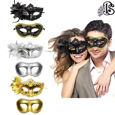 2PCS Couple Venetian Masks Set Masquerade Ball Carnival Mardi Gras Prom Mask • $11.99