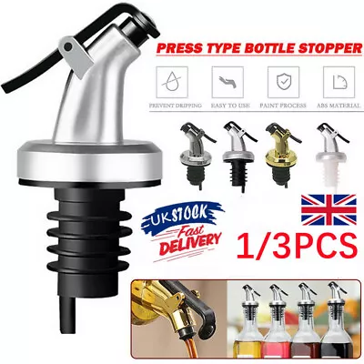 1/3PCS Bottle Pourer Spout Stopper Dispenser Liquor Flow Set For Wine Olive Oil • £3.89