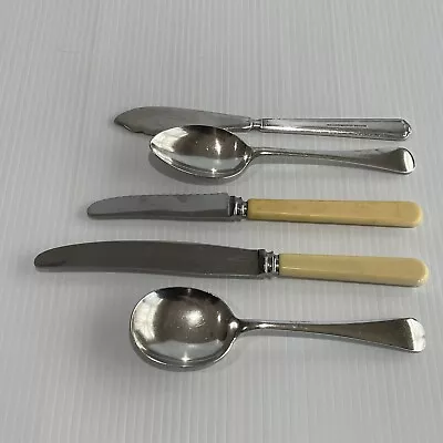 5 Vintage Grosvenor Cutlery Pieces - Cheese Knife 2 Knives  2 Spoons • $22.95