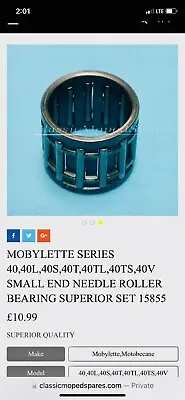 Motobecane Mobylette Moped Needle Bearing • $14.95