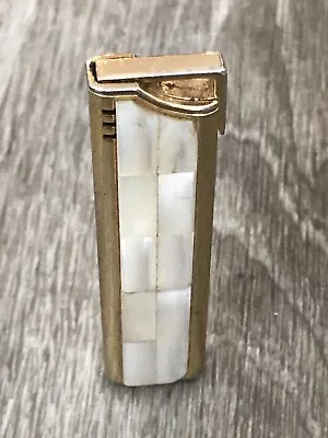 Mother Of Pearl Cigarette Lighter VTG Gold Plated • $45