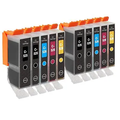 10 Ink Cartridges (5 Set) For Canon PIXMA MG5250 MG5300 MG5320 MG5350 MG6150 • £14.60