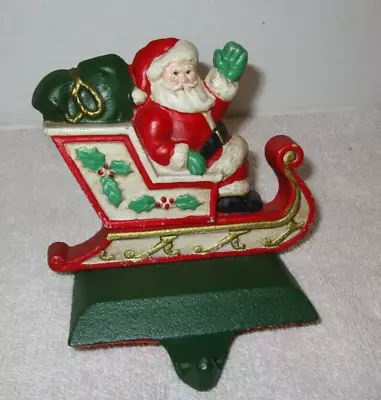 Midwest Of Cannon Falls SANTA SLEIGH Stocking Holder Cast Iron Christmas • $19.99