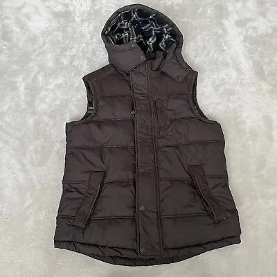 Fat Face Gilet Bodywarmer Mens Small Brown Hooded • $43.57