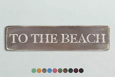 £16.95 • Buy TO THE BEACH Vintage Style Wooden Sign. Shabby Chic Retro Home Gift